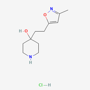 molecular formula C11H19ClN2O2 B1421091 4-[2-(3-Methyl-isoxazol-5-yl)-ethyl]-piperidin-4-ol hydrochloride CAS No. 1185293-80-4
