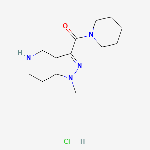 molecular formula C13H21ClN4O B1421095 1-甲基-3-(哌啶-1-基羰基)-4,5,6,7-四氢-1H-吡唑并[4,3-c]吡啶盐酸盐 CAS No. 1185300-80-4
