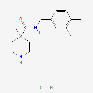 molecular formula C16H25ClN2O B1421096 N-(3,4-二甲基苄基)-4-甲基哌啶-4-甲酰胺盐酸盐 CAS No. 1185302-43-5