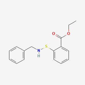 Benzoic acid, 2-[[(phenylmethyl)amino]thio]-, ethyl ester