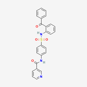 molecular formula C25H19N3O4S B14211053 N-{4-[(2-Benzoylphenyl)sulfamoyl]phenyl}pyridine-3-carboxamide CAS No. 827576-89-6