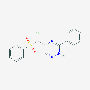 molecular formula C16H14ClN3O2S B14211059 5-[(Benzenesulfonyl)(chloro)methyl]-3-phenyl-2,5-dihydro-1,2,4-triazine CAS No. 831218-42-9