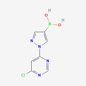 molecular formula C7H6BClN4O2 B1421106 (1-(6-氯嘧啶-4-基)-1H-吡唑-4-基)硼酸 CAS No. 1072945-81-3