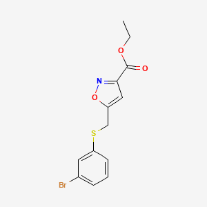 molecular formula C13H12BrNO3S B14211073 Ethyl 5-{[(3-bromophenyl)sulfanyl]methyl}-1,2-oxazole-3-carboxylate CAS No. 823219-95-0