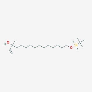 molecular formula C22H46O2Si B14211125 15-{[tert-Butyl(dimethyl)silyl]oxy}-3-methylpentadec-1-en-3-ol CAS No. 824404-32-2