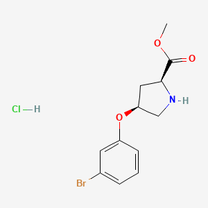 B1421113 Methyl (2S,4S)-4-(3-bromophenoxy)-2-pyrrolidinecarboxylate hydrochloride CAS No. 1217658-69-9