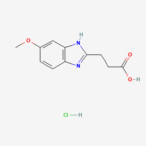 molecular formula C11H13ClN2O3 B1421114 3-(6-甲氧基-1H-苯并咪唑-2-基)-丙酸盐酸盐 CAS No. 1185299-60-8