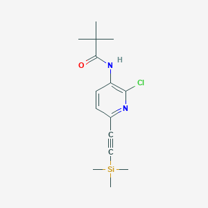 B1421116 N-(2-Chloro-6-((trimethylsilyl)ethynyl)pyridin-3-yl)pivalamide CAS No. 1142191-97-6