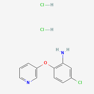 molecular formula C11H11Cl3N2O B1421121 5-氯-2-(吡啶-3-氧基)-苯胺二盐酸盐 CAS No. 1185121-16-7
