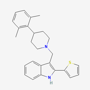 molecular formula C26H28N2S B14211304 1H-Indole, 3-[[4-(2,6-dimethylphenyl)-1-piperidinyl]methyl]-2-(2-thienyl)- CAS No. 827015-55-4