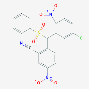 2-[(Benzenesulfonyl)(5-chloro-2-nitrophenyl)methyl]-5-nitrobenzonitrile