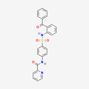 molecular formula C25H19N3O4S B14211348 N-{4-[(2-Benzoylphenyl)sulfamoyl]phenyl}pyridine-2-carboxamide CAS No. 827576-88-5