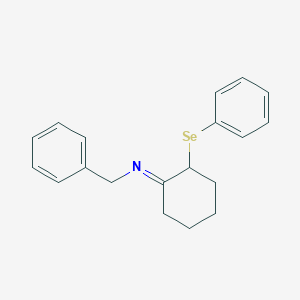 molecular formula C19H21NSe B14211359 Benzenemethanamine, N-[2-(phenylseleno)cyclohexylidene]- CAS No. 831200-82-9