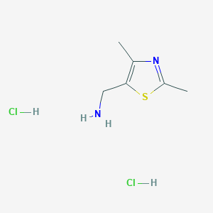 molecular formula C6H12Cl2N2S B1421140 （2,4-二甲基-1,3-噻唑-5-基）甲胺二盐酸盐 CAS No. 1185293-90-6