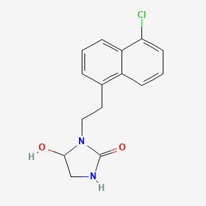 molecular formula C15H15ClN2O2 B14211438 1-[2-(5-Chloronaphthalen-1-yl)ethyl]-5-hydroxyimidazolidin-2-one CAS No. 827601-50-3