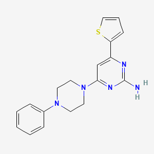 molecular formula C18H19N5S B14211620 4-(4-Phenylpiperazin-1-yl)-6-(thiophen-2-yl)pyrimidin-2-amine CAS No. 832075-96-4