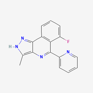 1H-Pyrazolo[4,3-c]isoquinoline, 6-fluoro-3-methyl-5-(2-pyridinyl)-