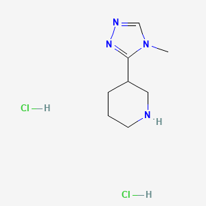 molecular formula C8H16Cl2N4 B1421172 3-(4-甲基-4H-1,2,4-三唑-3-基)哌啶二盐酸盐 CAS No. 1185175-79-4