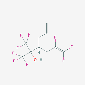 molecular formula C10H9F9O B14211734 1,1,1,5,6,6-Hexafluoro-3-(prop-2-en-1-yl)-2-(trifluoromethyl)hex-5-en-2-ol CAS No. 795298-34-9