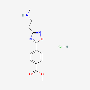 molecular formula C13H16ClN3O3 B1421175 4-{3-[2-(甲基氨基)乙基]-1,2,4-恶二唑-5-基}苯甲酸甲酯盐酸盐 CAS No. 1185302-83-3