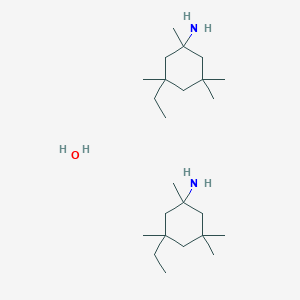 3-Ethyl-1,3,5,5-tetramethylcyclohexan-1-amine;hydrate