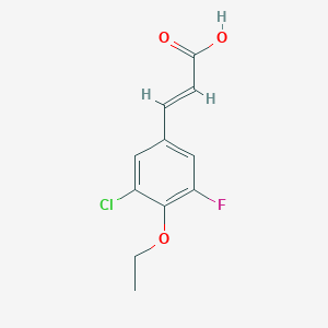 molecular formula C11H10ClFO3 B1421207 3-氯-4-乙氧基-5-氟肉桂酸 CAS No. 1017779-08-6