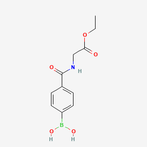 molecular formula C11H14BNO5 B1421236 Ethyl (4-boronobenzoylamino)acetate CAS No. 1072946-08-7