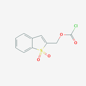 molecular formula C10H7ClO4S B142125 1,1-二氧代苯并[b]噻吩-2-基甲基氯甲酸酯 CAS No. 135204-19-2