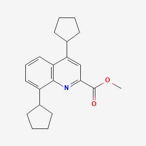 molecular formula C21H25NO2 B14212536 Methyl 4,8-dicyclopentylquinoline-2-carboxylate CAS No. 753487-57-9