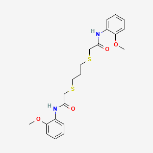 molecular formula C21H26N2O4S2 B14212546 2-[3-[2-(2-methoxyanilino)-2-oxoethyl]sulfanylpropylsulfanyl]-N-(2-methoxyphenyl)acetamide CAS No. 827044-61-1