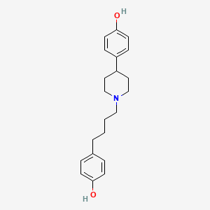 molecular formula C21H27NO2 B14212550 Phenol, 4-[1-[4-(4-hydroxyphenyl)butyl]-4-piperidinyl]- CAS No. 821785-14-2