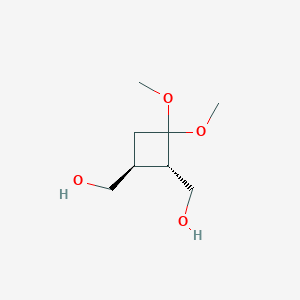 B142127 [(1S,2S)-2-(hydroxymethyl)-3,3-dimethoxycyclobutyl]methanol CAS No. 138736-92-2