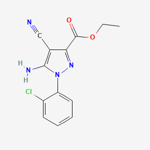 molecular formula C13H11ClN4O2 B1421274 Ethyl 5-amino-1-(2-chlorophenyl)-4-cyano-1H-pyrazole-3-carboxylate CAS No. 1150164-00-3