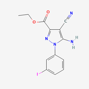 molecular formula C13H11IN4O2 B1421292 5-氨基-4-氰基-1-(3-碘苯基)吡唑-3-羧酸乙酯 CAS No. 1150164-66-1