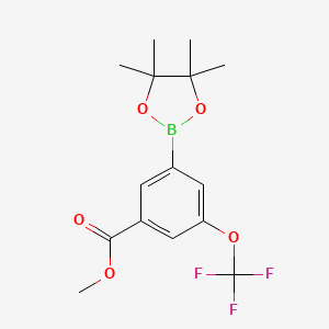 molecular formula C15H18BF3O5 B1421297 Methyl 3-(4,4,5,5-tetramethyl-1,3,2-dioxaborolan-2-yl)-5-(trifluoromethoxy)benzoate CAS No. 1150561-63-9