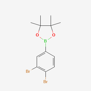 molecular formula C12H15BBr2O2 B1421298 2-(3,4-二溴苯基)-4,4,5,5-四甲基-1,3,2-二氧杂硼环丁烷 CAS No. 1075719-78-6