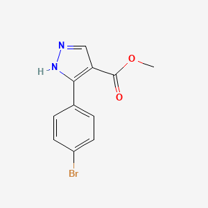 molecular formula C11H9BrN2O2 B1421306 3-(4-溴苯基)-1H-吡唑-4-甲酸甲酯 CAS No. 1150163-77-1