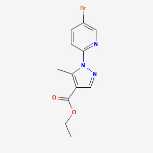 molecular formula C12H12BrN3O2 B1421309 1-(5-溴吡啶-2-基)-5-甲基吡唑-4-甲酸乙酯 CAS No. 1150164-72-9