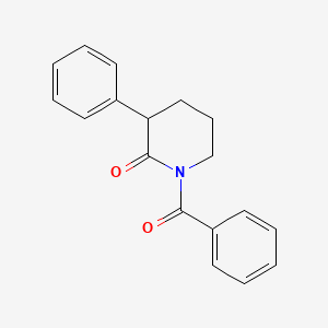 molecular formula C18H17NO2 B14213119 2-Piperidinone, 1-benzoyl-3-phenyl- CAS No. 792909-95-6