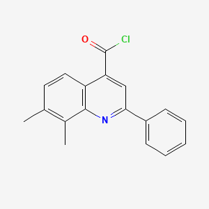 molecular formula C18H14ClNO B1421313 7,8-二甲基-2-苯基喹啉-4-甲酰氯 CAS No. 1160260-75-2
