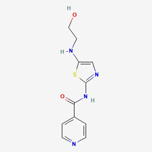 molecular formula C11H12N4O2S B14213130 N-{5-[(2-Hydroxyethyl)amino]-1,3-thiazol-2-yl}pyridine-4-carboxamide CAS No. 828920-57-6