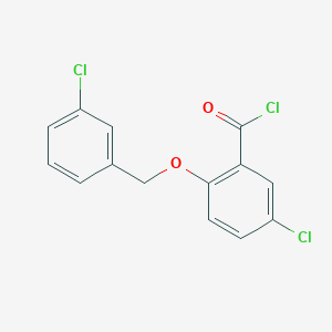 molecular formula C14H9Cl3O2 B1421315 5-氯-2-[(3-氯苄基)氧基]苯甲酰氯 CAS No. 1160260-14-9