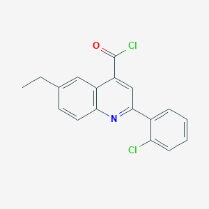molecular formula C18H13Cl2NO B1421316 2-(2-Chlorophenyl)-6-ethylquinoline-4-carbonyl chloride CAS No. 1160260-93-4