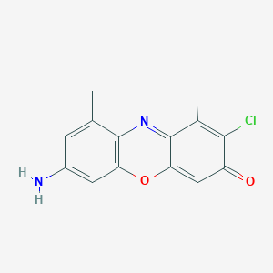 molecular formula C14H11ClN2O2 B14213175 7-Amino-2-chloro-1,9-dimethyl-3H-phenoxazin-3-one CAS No. 832733-91-2