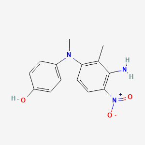 molecular formula C14H13N3O3 B14213177 7-Amino-8,9-dimethyl-6-nitro-9H-carbazol-3-OL CAS No. 832723-92-9