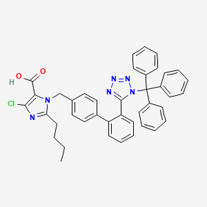 molecular formula C41H35ClN6O2 B1421321 2-丁基-4-氯-1-({2'-[1-(三苯甲基)-1H-四唑-5-基][1,1'-联苯]-4-基}甲基)-1H-咪唑-5-甲酸 CAS No. 947331-10-4
