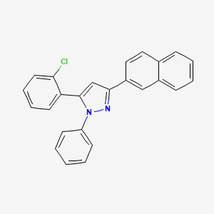 1H-Pyrazole, 5-(2-chlorophenyl)-3-(2-naphthalenyl)-1-phenyl-