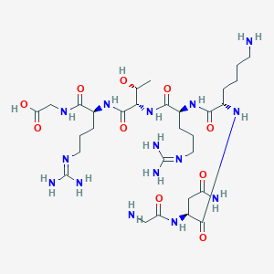 molecular formula C30H57N15O10 B14213225 Glycine, glycyl-L-asparaginyl-L-lysyl-L-arginyl-L-threonyl-L-arginyl- CAS No. 524916-44-7