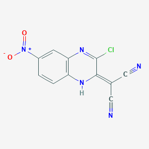 molecular formula C11H4ClN5O2 B14213279 (3-Chloro-6-nitroquinoxalin-2(1H)-ylidene)propanedinitrile CAS No. 821009-83-0