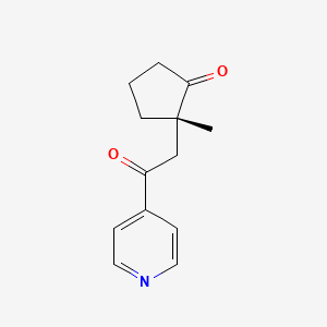 (2S)-2-Methyl-2-[2-oxo-2-(pyridin-4-yl)ethyl]cyclopentan-1-one